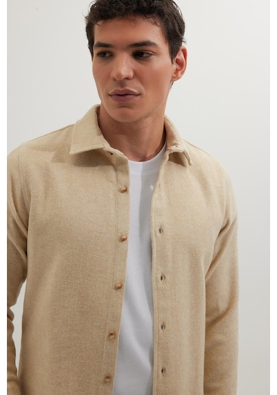 Tudors Erkek Slim Fit Dar Kesim Uzun Kollu Düz Kışlık Oduncu Açık Bej Gömlek-41538 Açık Bej Tudors Erkek Slim Fit Dar Kesim Uzun Kollu Düz Kışlık Oduncu Açık Bej Gömlek-41538 Açık Bej