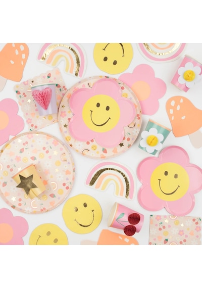 Meri Meri - Happy Icons Cups - Mutlu Yüzler Bardaklar X8