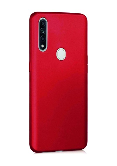 Oppo A31 Kılıf Kamera Korumalı Silikon Rubber Arka Kapak Kırmızı
