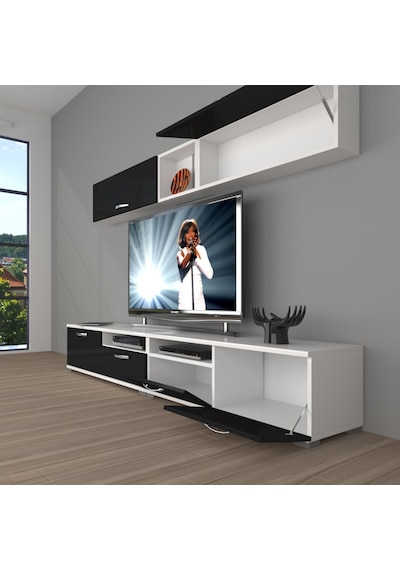 Decoraktiv Eko 5200 Slm Tv Ünitesi Tv Sehpası Beyaz - Siyah
