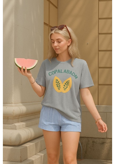 Capalabadot Baskılı Unisex Tshırt Gri