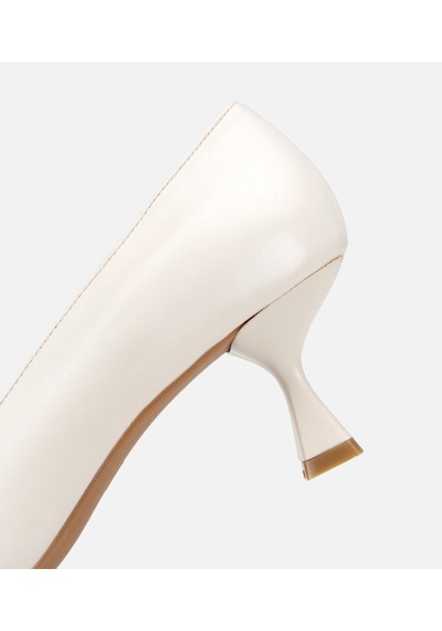 Hotiç Kadın Deri Kemik Kısa Topuklu Stiletto Çok Renkli