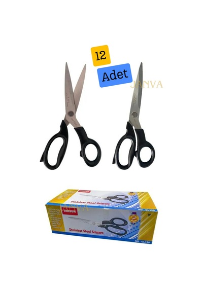 12 Adet Taksun Model Gl120 Terzi Kumaş Makası 23cm 9inç Makas Kaliteli Orijinal Kumaş Kot Paça Keser