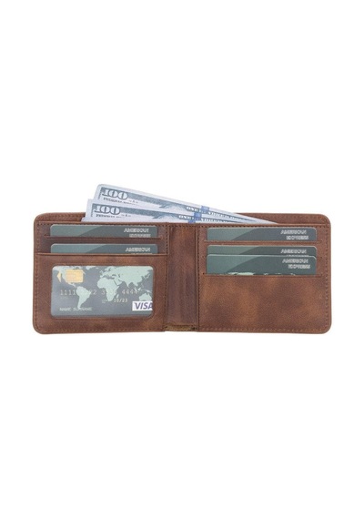 Bloominbag Bloomfold Mahogany Brown Hakiki Deri Cüzdan Kahve