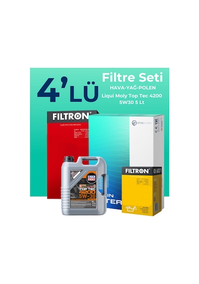 Filtron Audi A4 1.9 Dizel Filtre Bakım Seti Liqui Moly Motor Yağlı (2004-2009) 4 Lü -