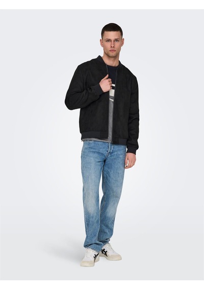 Only & Sons Onslucas Fake Suede Bomber Otw Noos Erkek Siyah Mont - 22027463