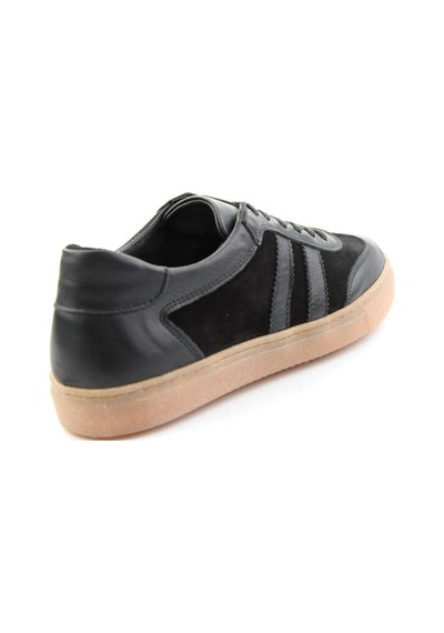 Bambi Siyah Hakiki Deri Kadın Sneaker K01649200303