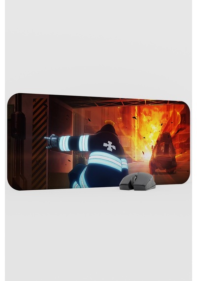 Fire Force Anime V1 - 70x30 Xl Gaming Kauçuk Kaymaz Taban Mouse Pad Fare Altlığı