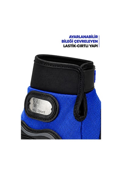 Alastor M Beden Korumalı Motosiklet Eldiveni Unisex Bisiklet Motorcu Eldiveni Mavi 113