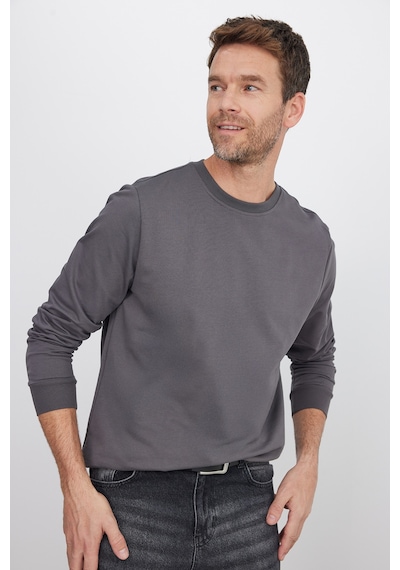 Tudors Erkek 3'lü Füme-mavi-yeşil Relax Fit Rahat Kesim %100 Pamuk 2 İplik Bisiklet Yaka Sweatshirt-46104 Çok Renkli