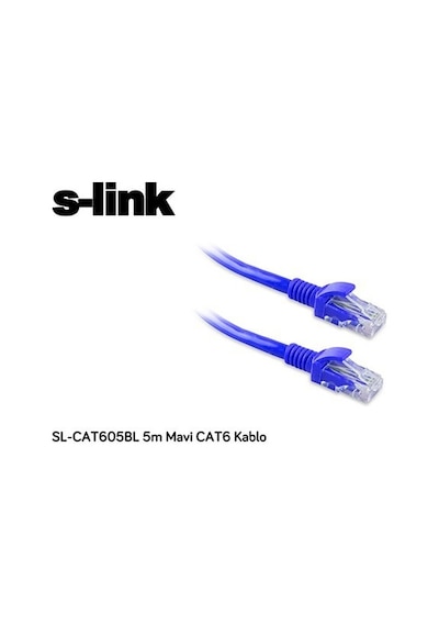 S-Link Sl-Cat605Bl 5M Cat6 Kablo Mavi