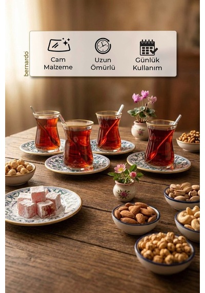Bernardo İznik 12 Parça Çay Seti Çok renkli
