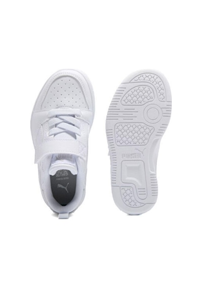 Puma Rebound V6 Lo Ac+ Ps-white-cool Light Gray Çocuk Ayakkabı-beyaz Ve Cool Light-2061 Beyaz