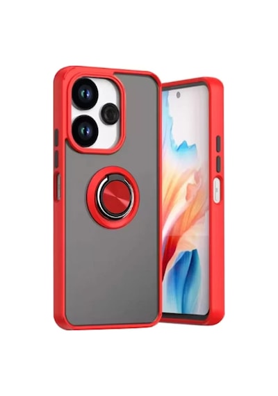 Xiaomi Redmi 13 4g Uyumlu Kılıf Montreal Yüzüklü Silikon Kapak - Kırmızı
