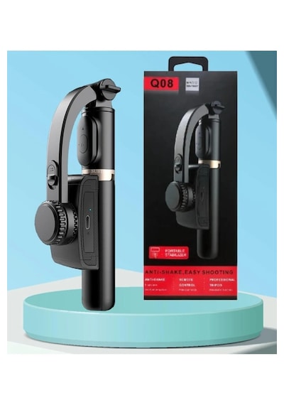 Tripod Q08 Bluetooth Çok Fonksiyonlu Kablosuz Kumandalı Tüm Akıllı Telefonlara Uyumlu Selfie Çubuk 1 Adet