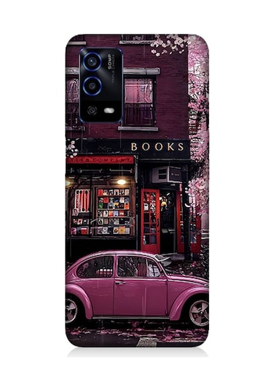 Oppo A55 Uyumlu Silikon Kılıf Kitapçı Ve Pembe Volkswagen