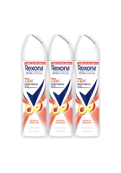 Kadın Sprey Deodorant Seftali&limon Otu Antiperspirant 72saat Kesintisiz Üstün Koruma 150mlx3