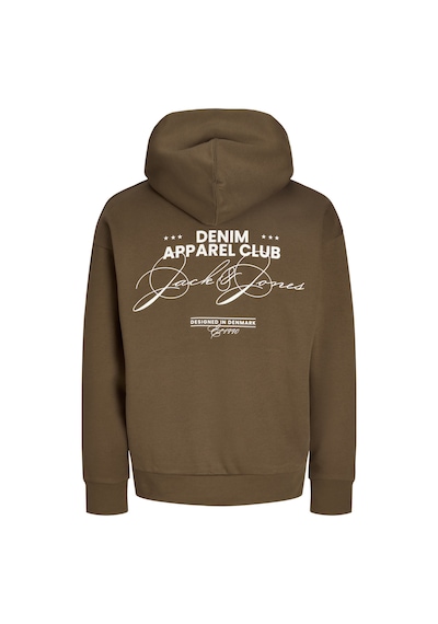 Jack & Jones Erkek Sirt Baskili Loose Fit Sweatshirt - Bay - 12298474 Kahverengi