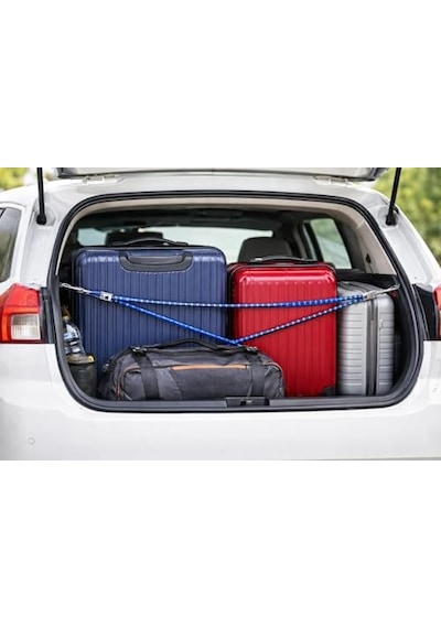Bagaj Lastiği 3 Lü Set 80 Cm 6mm, Dolamaçlı Elastik Kordon, Çelik Kancalı, Yüksek Dayanımlı, Güvenli Yük Sabitleme İçin Profesyonel Kullanım