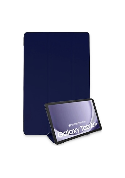 Uray Store Samsung Galaxy Uyumlu Tab A9 Plus Kılıf Tablet Smart Kılıf - Lacivert Arka Kapak