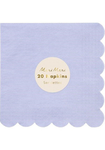 Meri Meri - Pale Blue Napkins - Açık Lila Peçeteler - L - 20'li