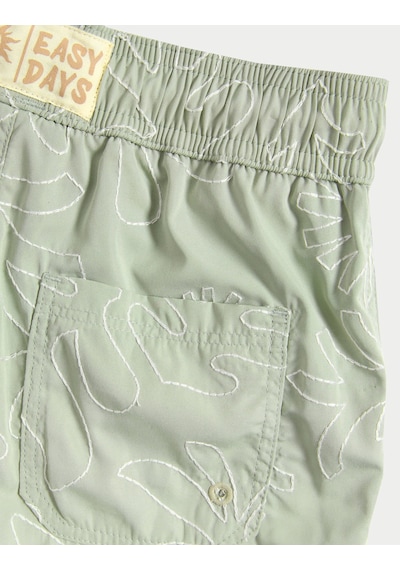 Marks & Spencer ​İşlemeli Yaprak Desenli Yüzme Şortu (2–8 Yaş)​ T88004012W Yeşil