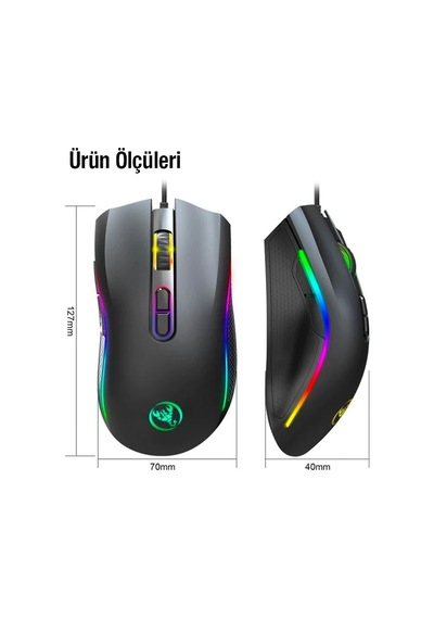 Hxsj A869 7200dpı Ayarlanabilir Rgb Işık Gaming Oyuncu Mouse- 5775