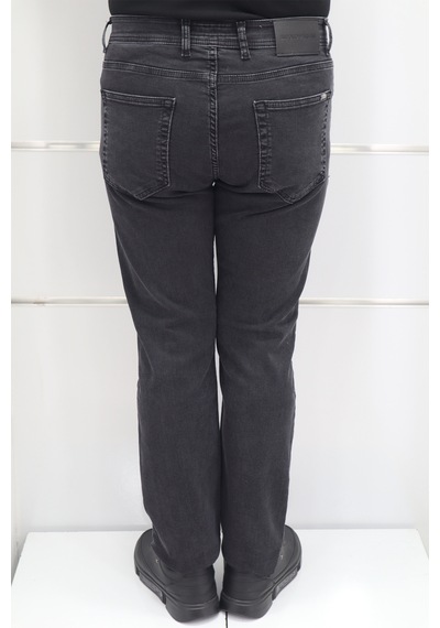 Denim Cartel Dmctekstil Erkek Çizgili Yüksek Bel Rahat Kesim Boru Paça Jean Pantolon Füme