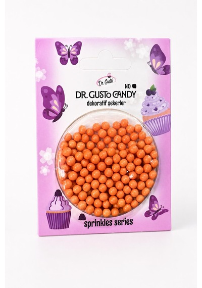 Dr. Gusto 4 Mm Turuncu Boncuk Pasta Süsleme Şekeri