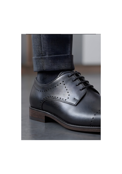 Crc Ayakkabı %100 Hakiki Deri Black Glossy Erkek Ayakkabı - Comfort Light Taban Siyah