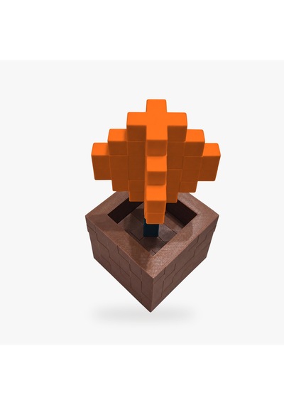 Piksel Alyum Biblo - 3d Baskı, Minecraft Esintili Turuncu