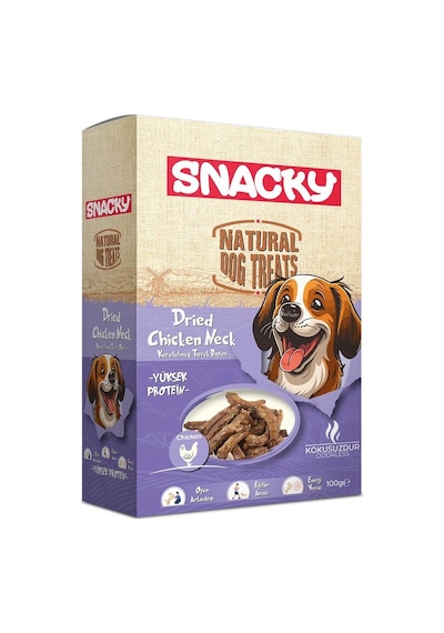 Snacky Kurutulmuş Tavuk Boyun Köpek Ödül Maması 100 Gr