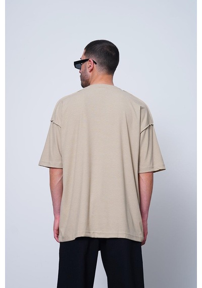 Krem Fitilli Another Level Mh Oversize Tişört Krem