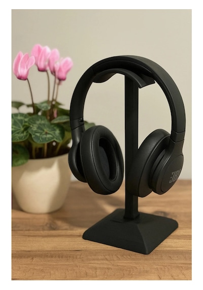 Dekoratif Gamer Kulaklık Standı - Kulaklık Tutucu - Siyah - 24 Cm