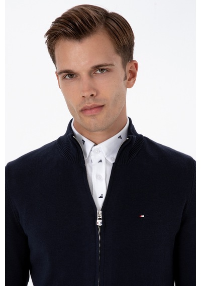 U.S. Polo Assn. Erkek Slim Fit Lacivert Basic Triko Hırka 50313688-VR033