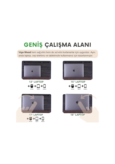 Minderli Laptop Sehpası 17.3" Antrasit