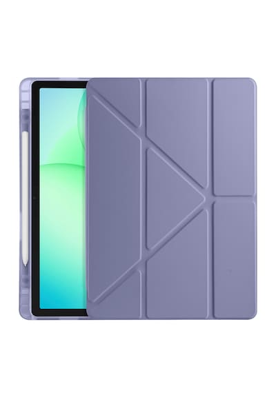 Samsung Galaxy Uyumlu Tab A11 Plus Kılıf Tri Folding Kalem Bölmeli Katlanabilir Standlı Pu Deri Yumuşak Kapak