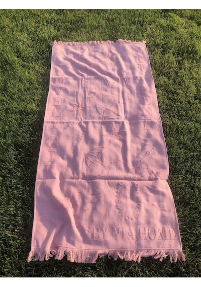 Plaj Havlusu Jakarlı 70x140 Cm Pembe