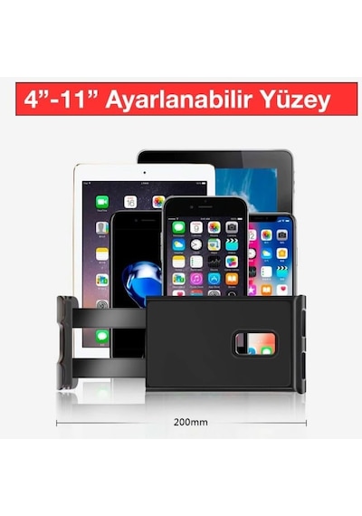 Ayrex Ally Universal Araç Arka Koltuk Tablet Ve Telefon Tutucu, Sıyah