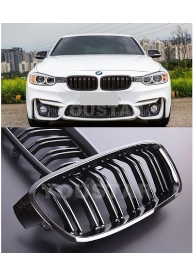Bmw F30 2016-2017 3.Seri Parlak Siyah Çift Çizgi M3 Ön Panjur
