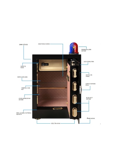 İnsafe ISC80A6 Special Edition Ekstra Büyük Boy Çelik Para Kasası - Değerli Eşya ve Mücevher Kasası