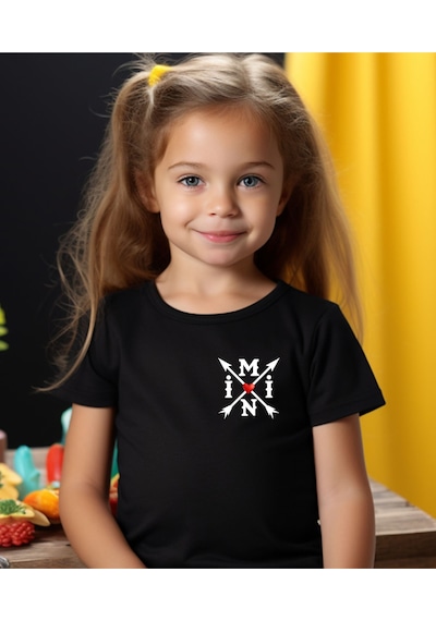 Aselinda Aile Kombin Tişört- Kalp Mini Baskılı Bisiklet Yaka Tişört/t-shirt Tek Adet Fiyatıdır. Siyah-anne