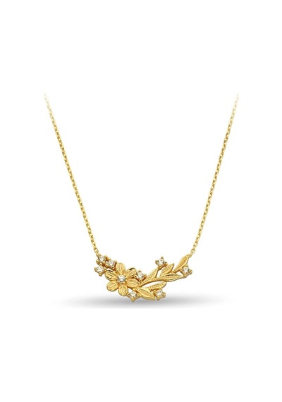 Manolya Çiçeği Kadın Altın Kolye Zk0395 Gold