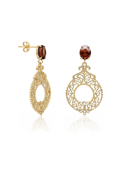 Biju By Servi Verona İşlemeli Vintage Altın Renk Küpe-279 Gold