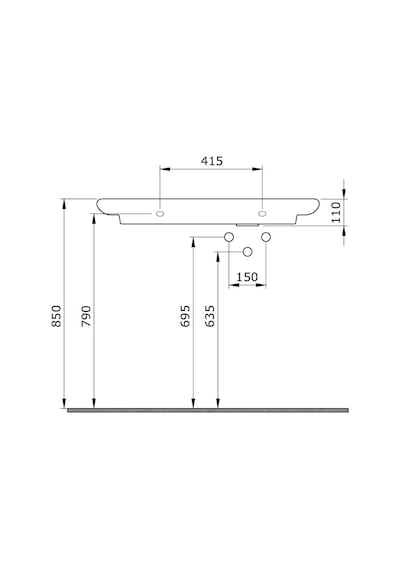 Bocchi Fenice 1165-001-0126 Etajerli Lavabo Parlak Beyaz 90 CM 1466841