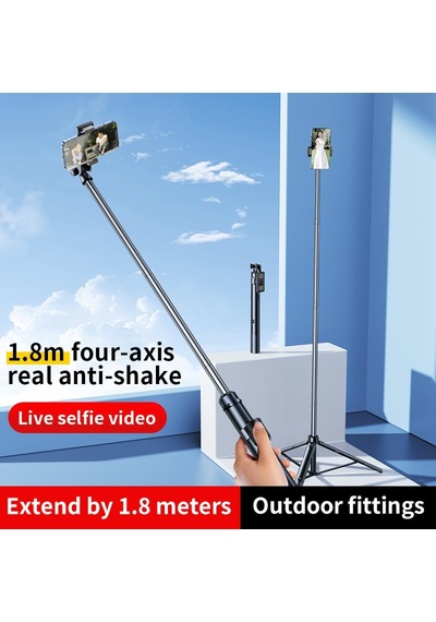 170 Cm Otomatik Açılan Profesyonel Tripod, 360 Kademesiz Dönüş Özellikli, Ultra Geniş Açı Destekli, 1/4 Vida Girişli, Titreşim Önleyici Stabil Telefon Ve Kamera Tripodu 430gr H18 Pro