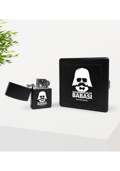 Kişiye Özel Galaksinin En İyi Babası Tasarımlı Siyah Metal Sigara N11.1541