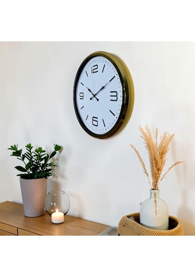 Gold Modern Tasarım 52 Cm Metal Duvar Saati Diğer