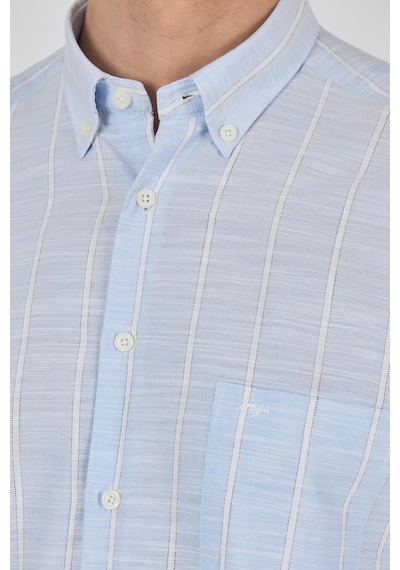 İmza Uzun Kol Çizgili Desen Düğmeli Yaka Cepli Classic Comfort Fit Gömlek 1004250189 Koyu Mavi İmza Uzun Kol Çizgili Desen Düğmeli Yaka Cepli Classic Comfort Fit Gömlek 1004250189 Koyu Mavi