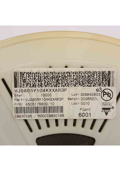 Vj0805y104kxxar3p 100nf 25v 805 Smd Seramik Kondansatör 250 Adet